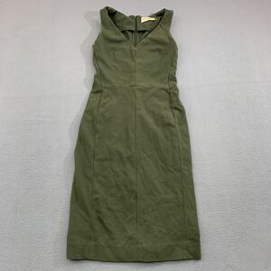 MM Lafleur Women 2 Rachel Dress Ponte Green Sleeveless Stretch Sheath Office